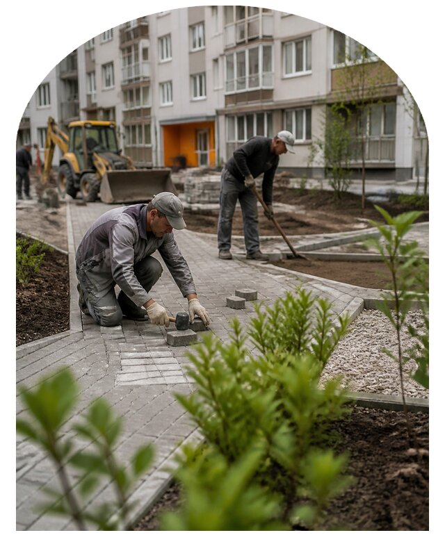 Благоустройство двора многоквартирного дома в Кузнецке